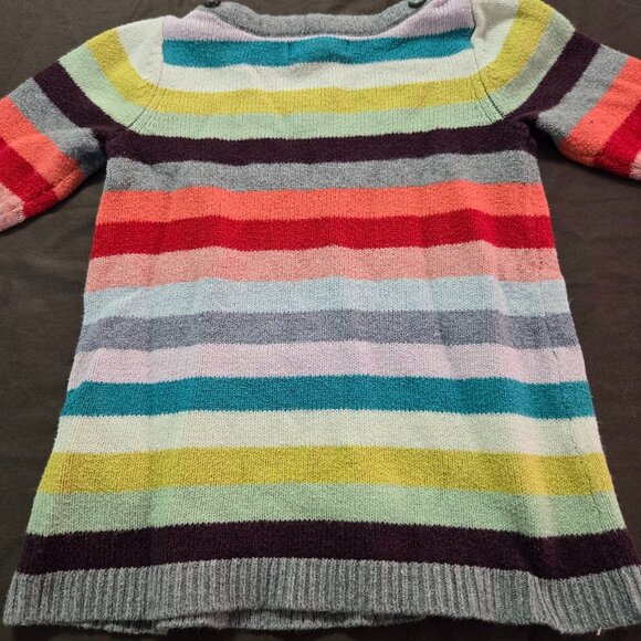 Striped Knit Sweater Dress Colorful Warm Fall Baby Gap 6-12 Months - Picture 2 of 7